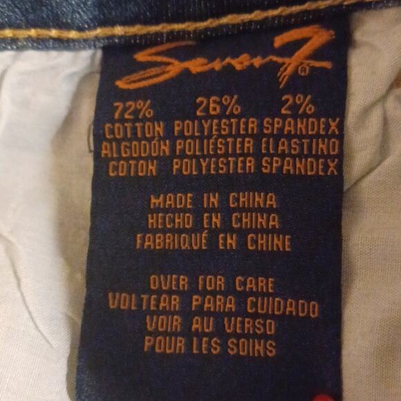 7 SEVEN Women's Denim Crop Jeans with Embroidered Strip. Size 2. - Picture 9 of 16